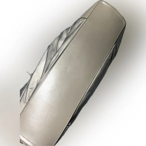 Tory Burch Nylon Ella Puffer Tote Handbag Taupe Gray - Picture 8 of 16